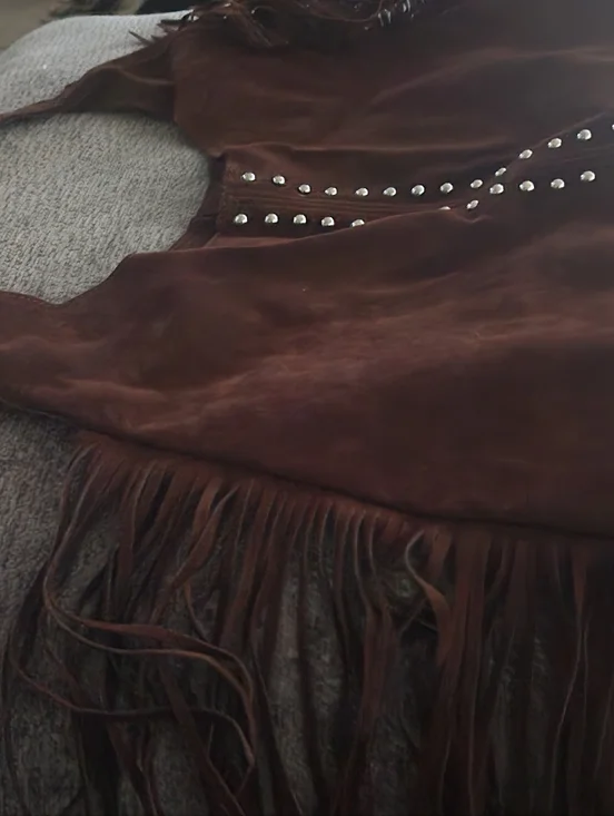 Suede Fringe Hobo Bag in Dark Brown - Picture 3 of 6